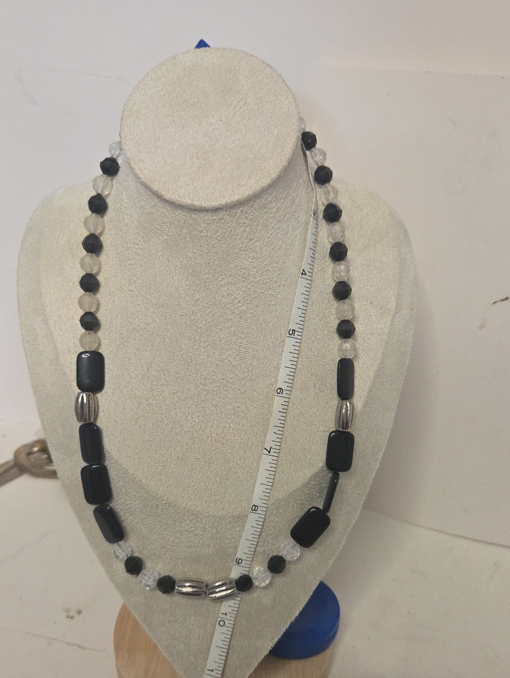 Hand Crafted Black and Silver Beaded Necklace